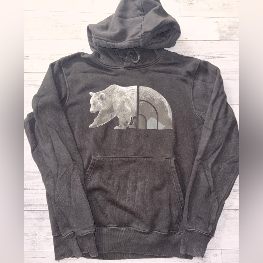 THR NORTH FACE Men's Black Bear Graphic Hoodie Sweatshirt
